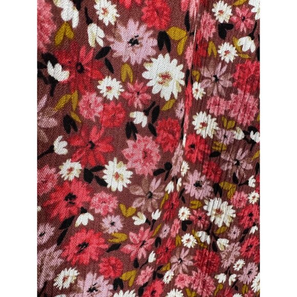 NEW Knox Rose Boho Floral Smocked Peasant Top Medium Long Sleeve Blouse Ruffle - Picture 11 of 12